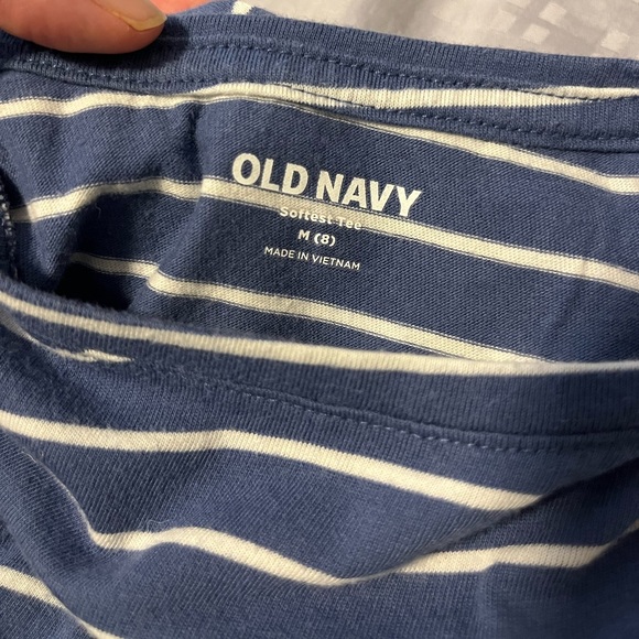 Striped Blue & White Girls M (8) Old Navy Cotton Tiny Tee - Picture 4 of 5